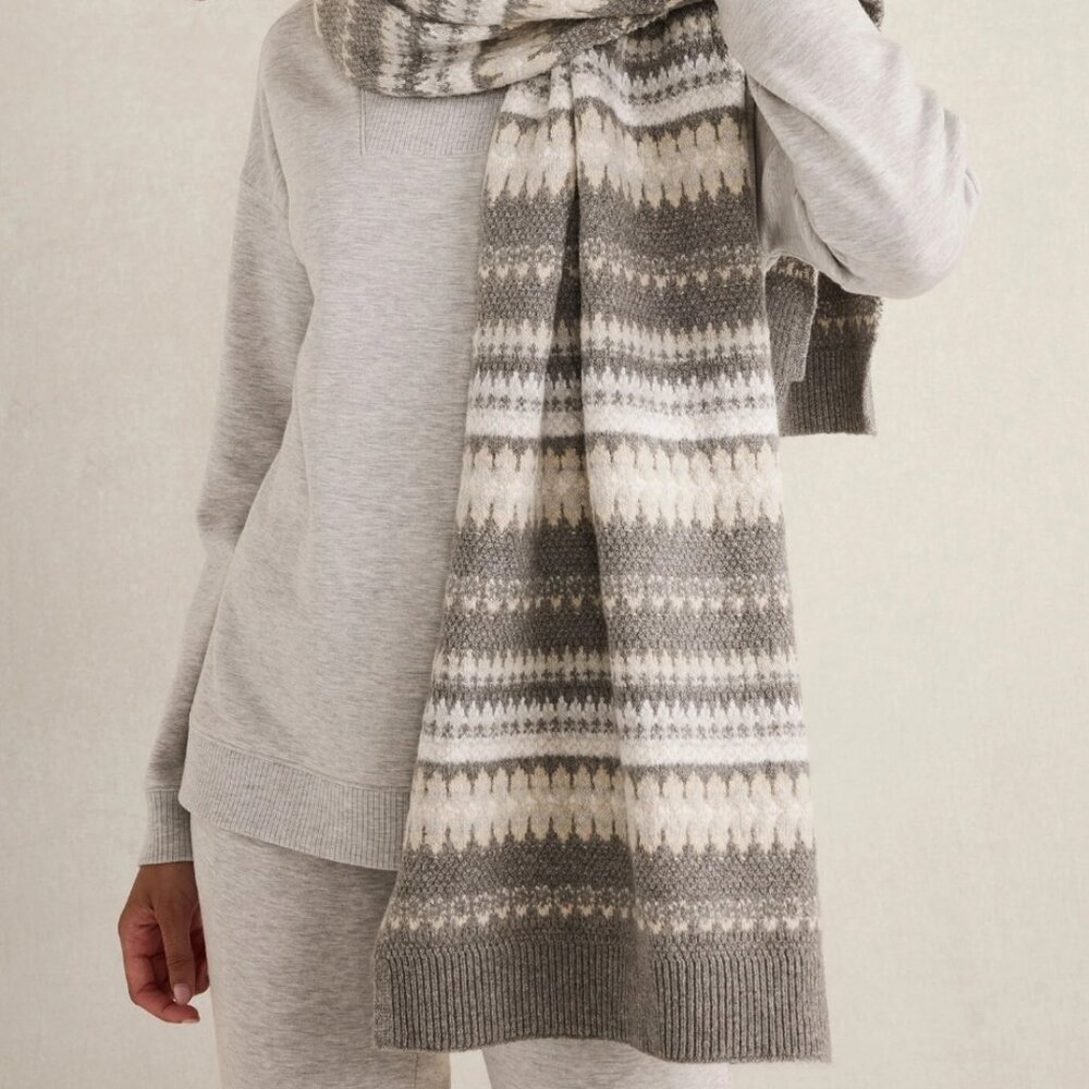 Talbots organic cotton blend scarf - Grey multi - NWT